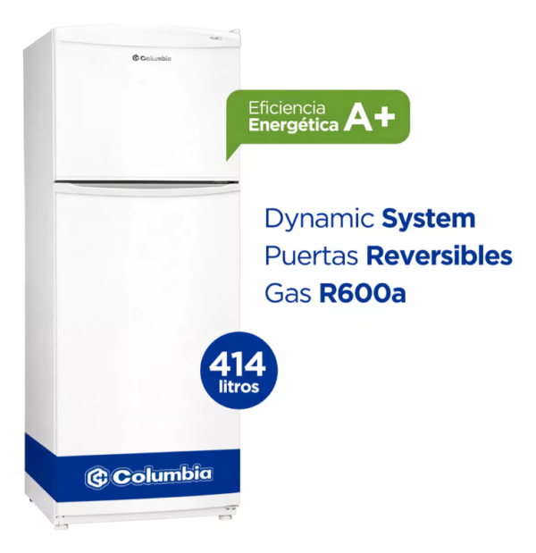 Heladera con freezer A+ 414lts